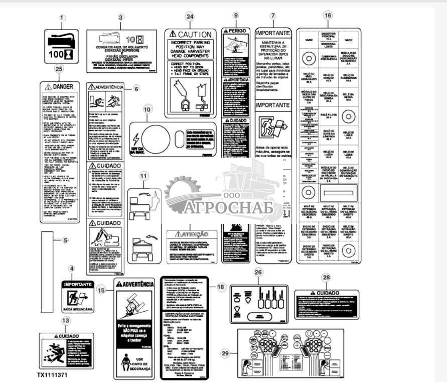 Тов. знаки и накл. — кабина (португальский) 